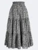 Vintagew Skirts European American Printed Elastic Waistband Empire A Line Bohemian Holiday Fashion Sweet Skirt
