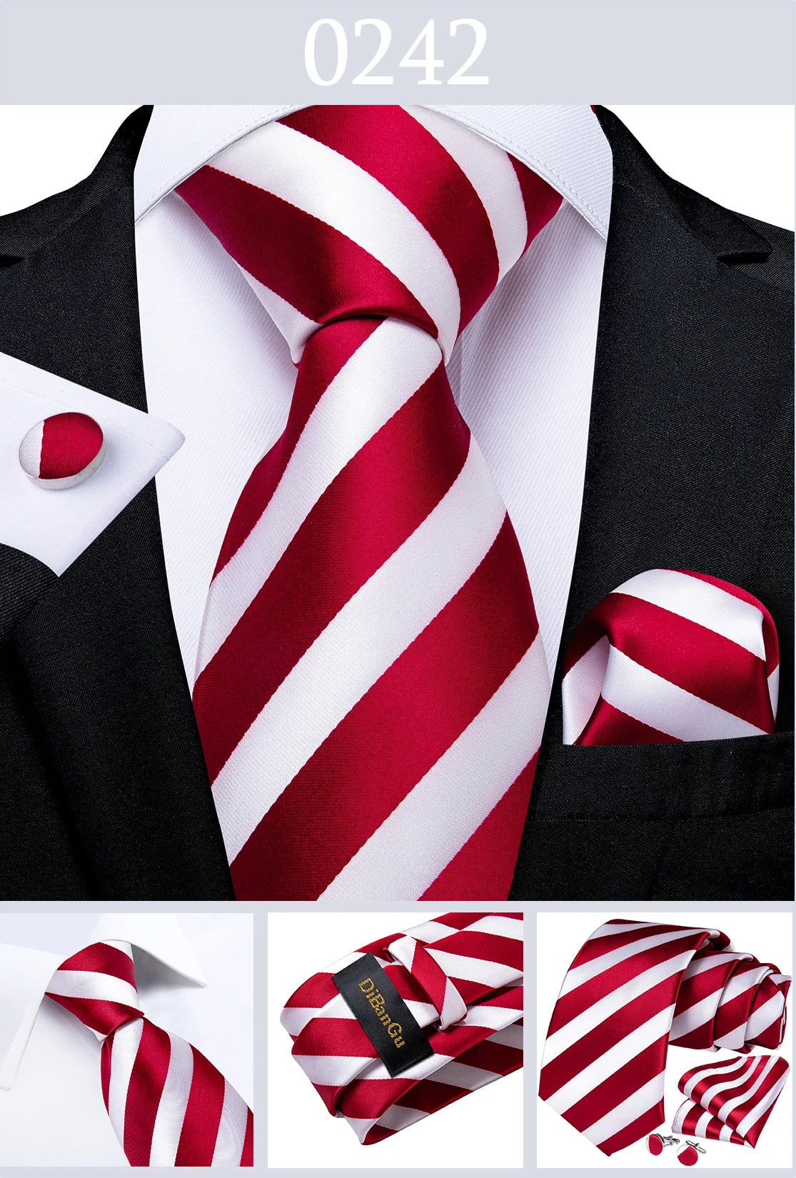 Gold Black Striped Silk Neck Ties