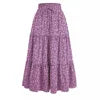 Vintagew Skirts European American Printed Elastic Waistband Empire A Line Bohemian Holiday Fashion Sweet Skirt