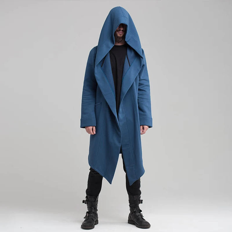 Men's Hooded Cardigan Trench Coat