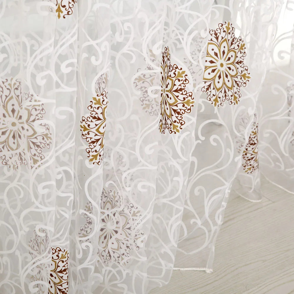 Window Curtain Flower Pattern