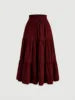 Vintagew Skirts European American Printed Elastic Waistband Empire A Line Bohemian Holiday Fashion Sweet Skirt