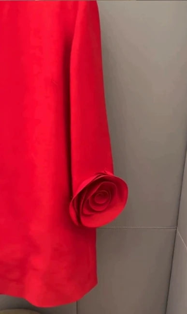 Women Loose Party Red Light Mature Flower Dresses