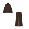 2-piece suit leisure and fashion zipper long sleeve coat+retro ladies' straight pants suit.