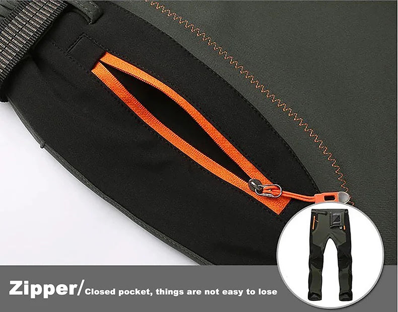 LNGXO Thick Warm Fleece Hiking Pants Men Winter Waterproof Windproof Outdoor  Camping Ski Pants