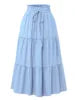 Vintagew Skirts European American Printed Elastic Waistband Empire A Line Bohemian Holiday Fashion Sweet Skirt