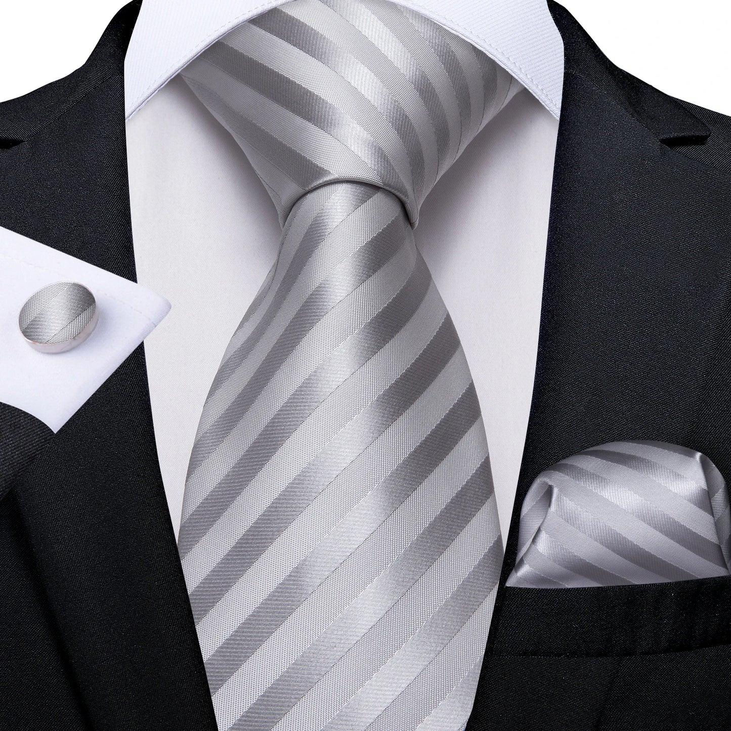 Gold Black Striped Silk Neck Ties