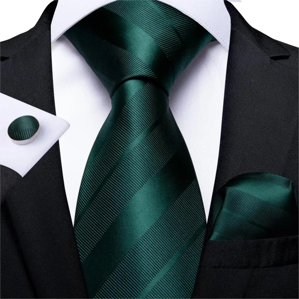 Gold Black Striped Silk Neck Ties