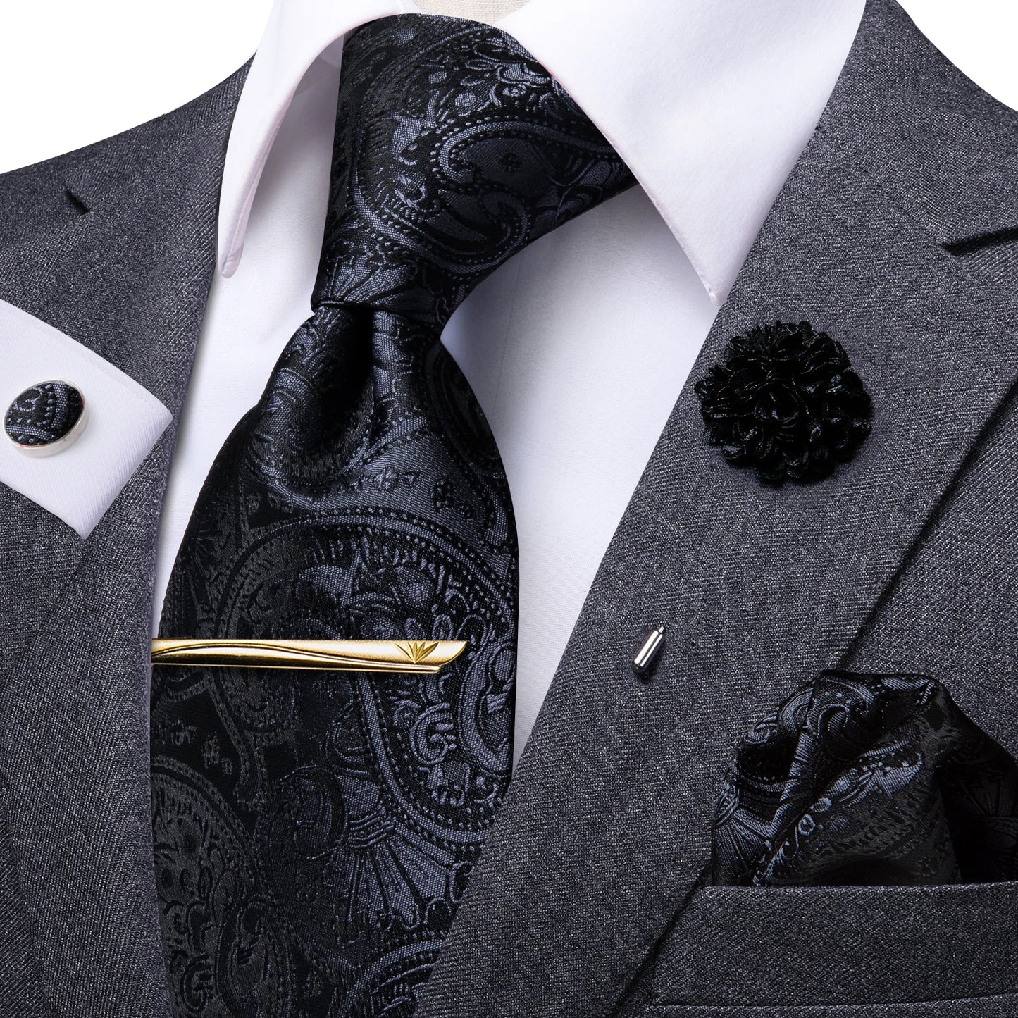 Hi-Tie Yellow Brown Paisley Tie
