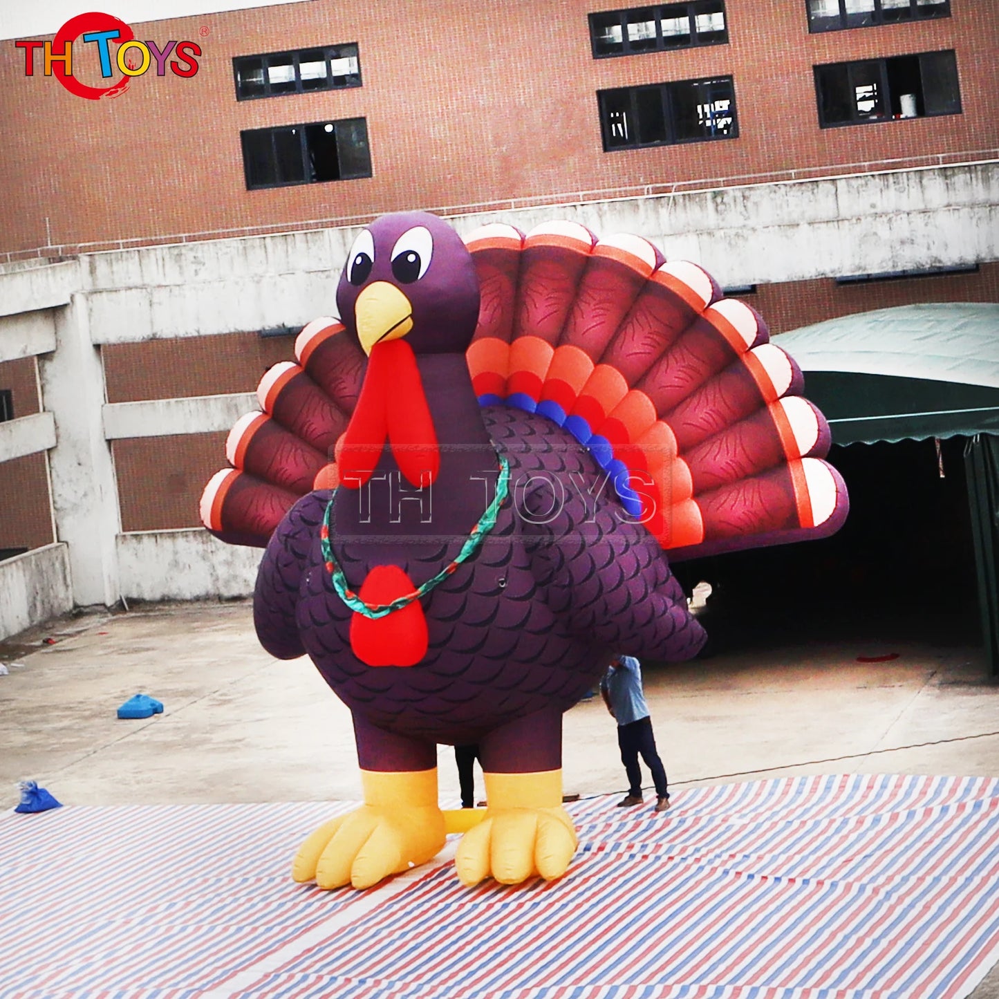 Inflatable Turkey and Pumpkin Ornament Chicken Decoration for Halloween and Thanksgiving Holidays
