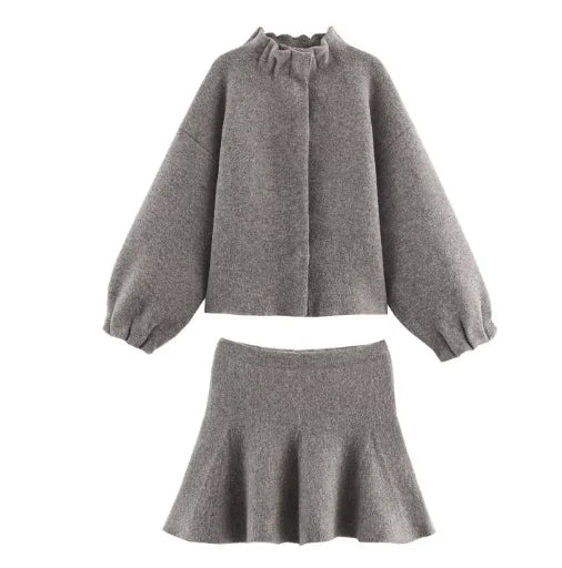 American Design Long Sleeve Top and Skirt Elegant Set Women's Sets