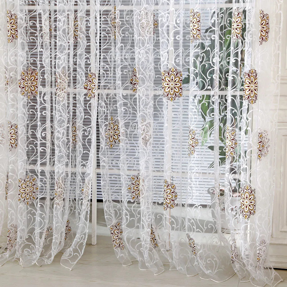 Window Curtain Flower Pattern