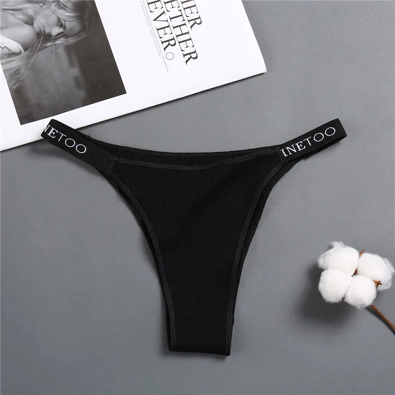 5PCS/Set Sexy Lingerie Women Cotton Panties Finetoo Letter