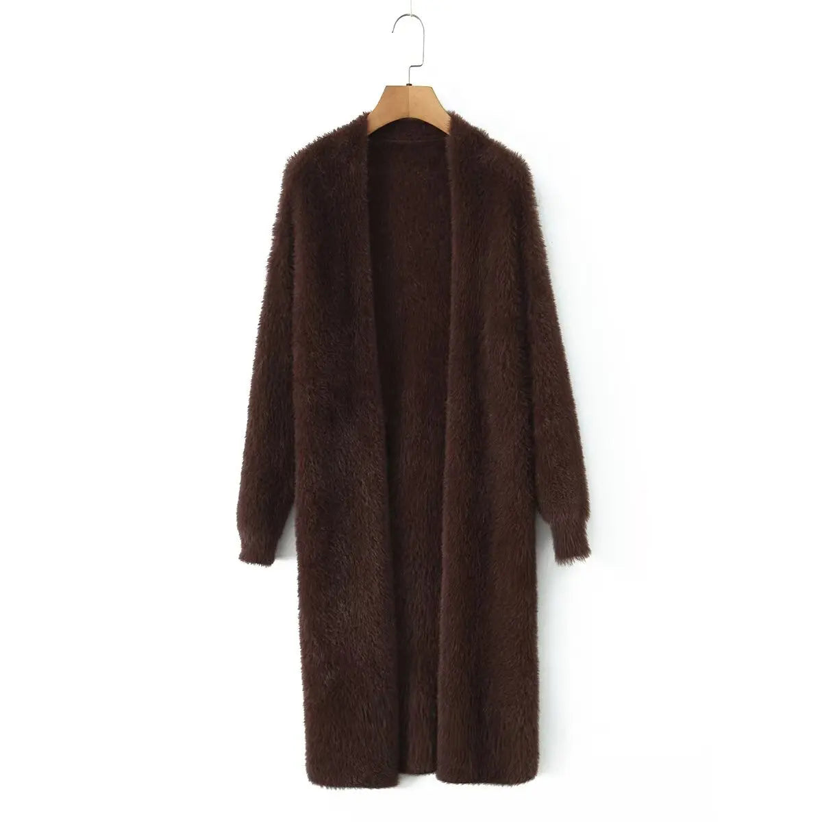 TAOP&ZA 2025 Autumn New Fashion Versatile Loose Buttonless Slim Temperament Long Knitted Cardigan 25077