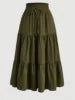 Vintagew Skirts European American Printed Elastic Waistband Empire A Line Bohemian Holiday Fashion Sweet Skirt