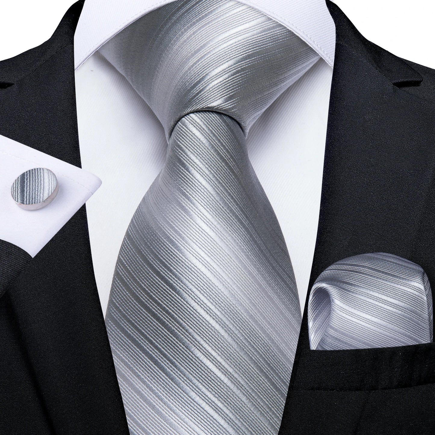 Gold Black Striped Silk Neck Ties