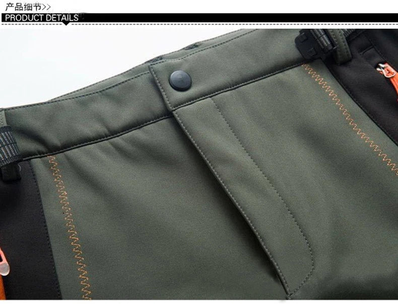 LNGXO Thick Warm Fleece Hiking Pants Men Winter Waterproof Windproof Outdoor  Camping Ski Pants