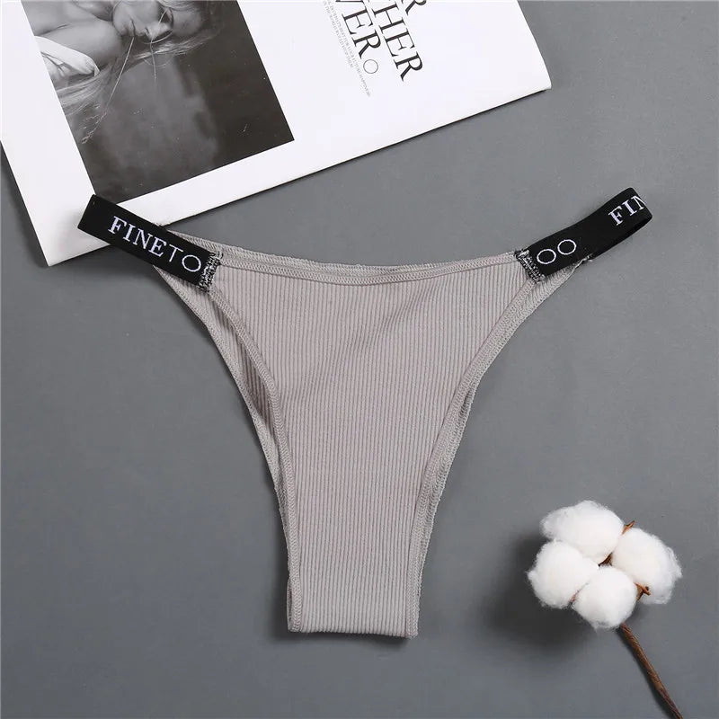 5PCS/Set Sexy Lingerie Women Cotton Panties Finetoo Letter