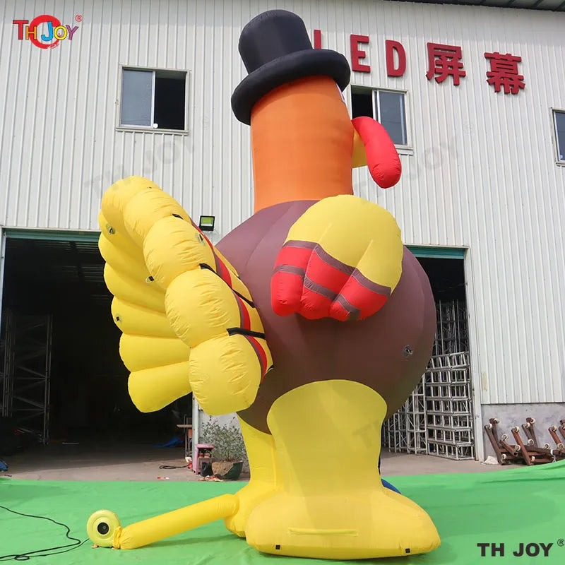 Inflatable Turkey and Pumpkin Ornament Chicken Decoration for Halloween and Thanksgiving Holidays