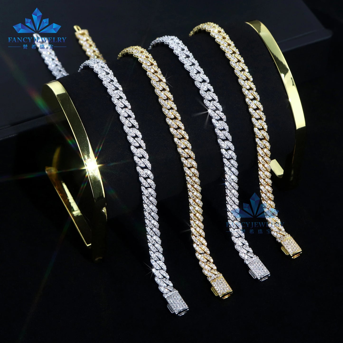 Hot Selling 6MM Necklace 925 Sterling Silver Wholesale Price Iced Out VVS Moissanite Diamond Jewelry Hip Hop Cuban Link Chain