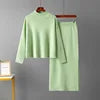 Fall 2024 Women Clothes Women's Custom Cotton Loungewear Ribbed Knitted 2 Two Piece Set Knit Hoodie Sweater Pant Suit for Women