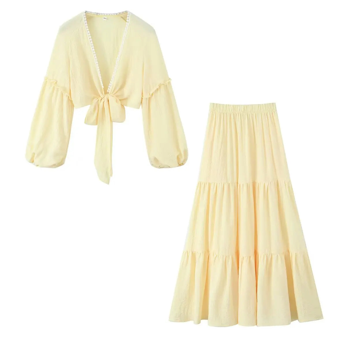 TAOP&ZA  New Women's Clothing European and American Style Fashionable All-match Bubble Grid Leisure Suit 25023