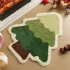 Hot Christmas Shaped Carpet Wear-resistant Coffee Table Mat for Living Room Easy to Maintain Bedroom Bedside Carpet