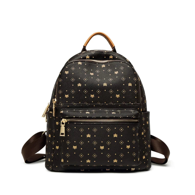 FOXER Women Travel Rucksack Female Casual Monogram Backpack