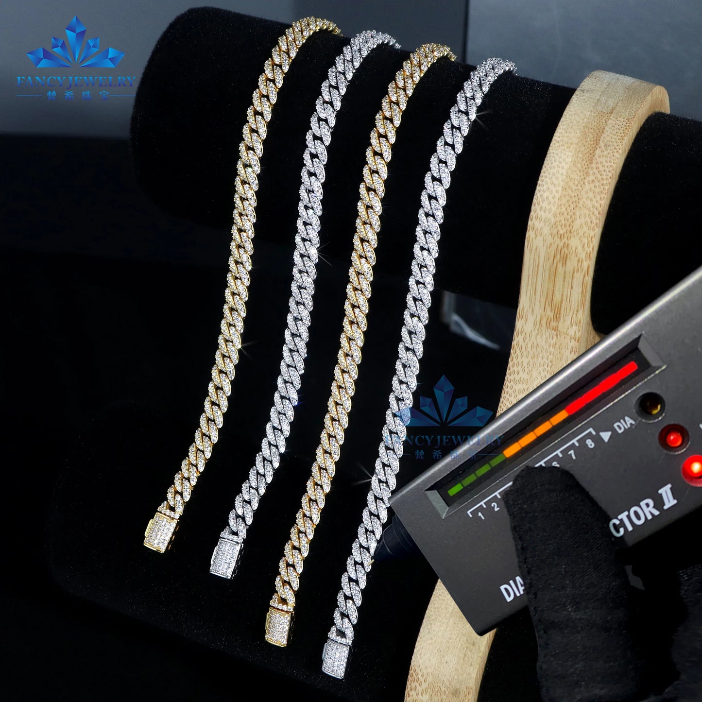 Hot Selling 6MM Necklace 925 Sterling Silver Wholesale Price Iced Out VVS Moissanite Diamond Jewelry Hip Hop Cuban Link Chain