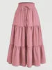 Vintagew Skirts European American Printed Elastic Waistband Empire A Line Bohemian Holiday Fashion Sweet Skirt