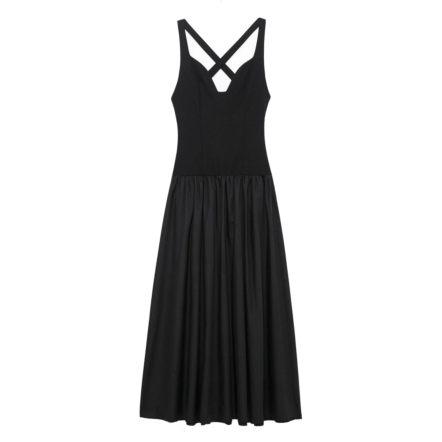 MYST&ZA Women's Spring New Fashion Street Style Sexy V-neck Sleeveless Crossover Vest Dress