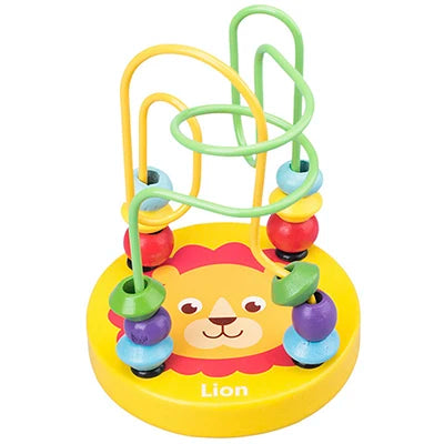 Montessori Wooden Toys Wooden Circles Bead Wire Maze Roller Coaster Toys Educational Wood Puzzles Boys Girls Kid Toy 6 Months