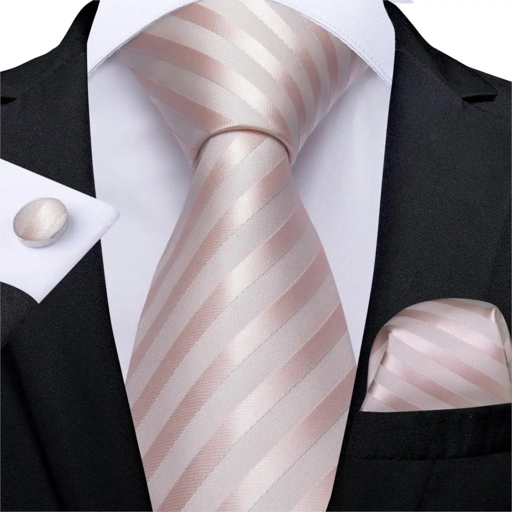 Gold Black Striped Silk Neck Ties