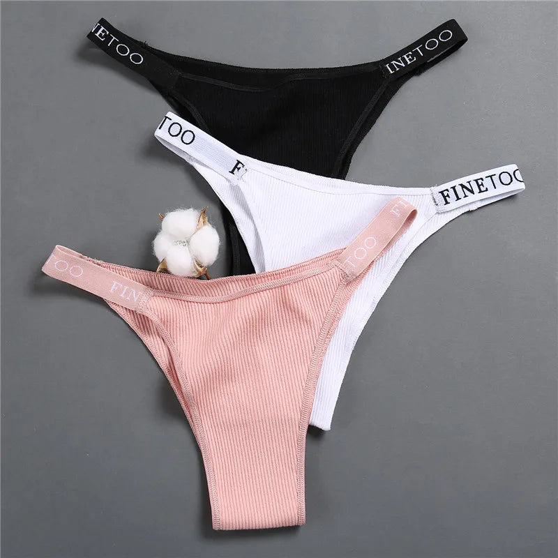 5PCS/Set Sexy Lingerie Women Cotton Panties Finetoo Letter