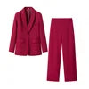 OUDINA  Fashion Elegant Single Button Loose Women Suits Jackets Two Piece Suit