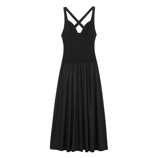 MYST&ZA Women's Spring New Fashion Street Style Sexy V-neck Sleeveless Crossover Vest Dress