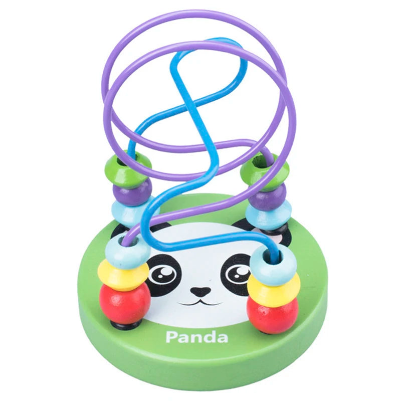 Montessori Wooden Toys Wooden Circles Bead Wire Maze Roller Coaster Toys Educational Wood Puzzles Boys Girls Kid Toy 6 Months