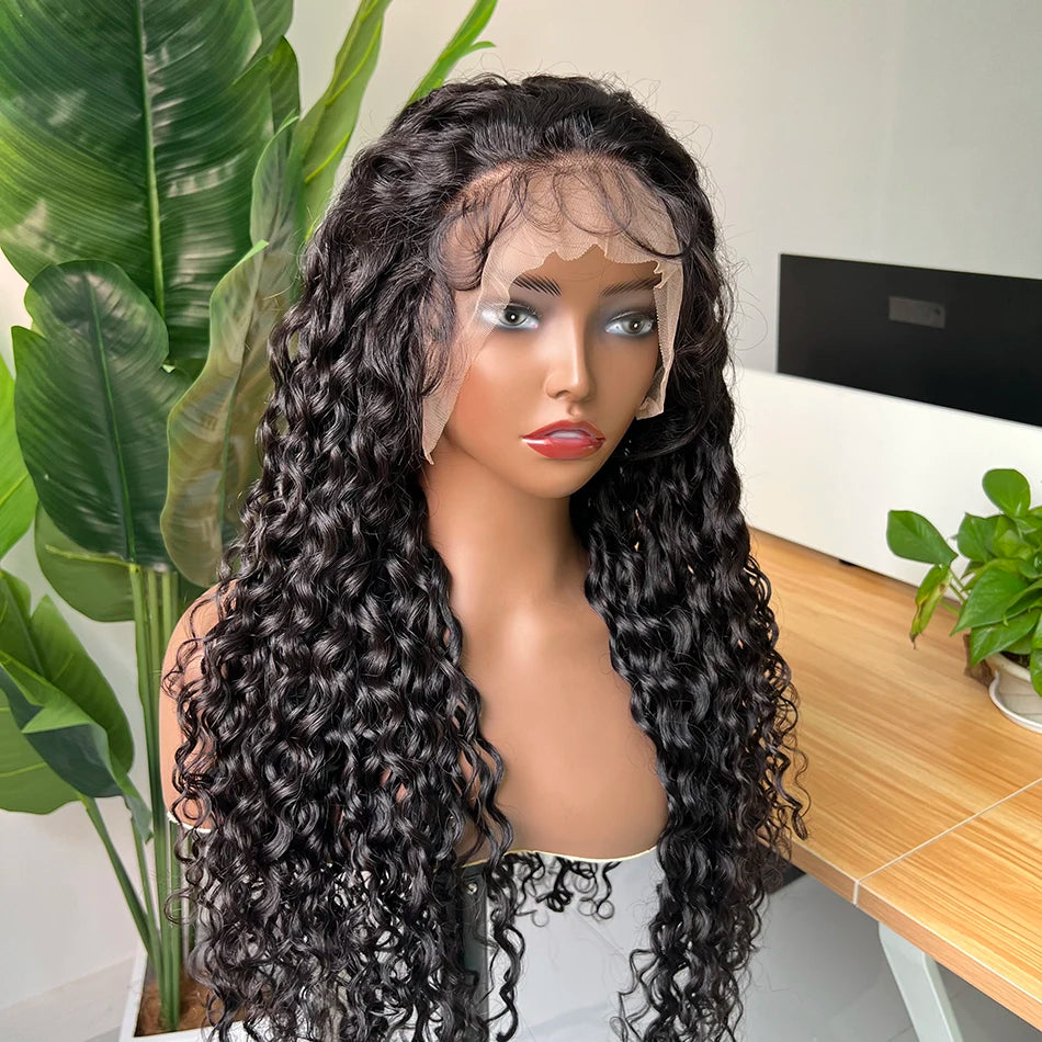 Yiwigs Wholesale Peruvian Virgin Hair Natural Wigs Human Hair Transparent Lace Frontal Wig Vendors Water Wave Human Hair Wig