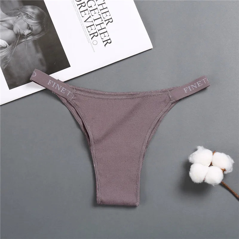 5PCS/Set Sexy Lingerie Women Cotton Panties Finetoo Letter