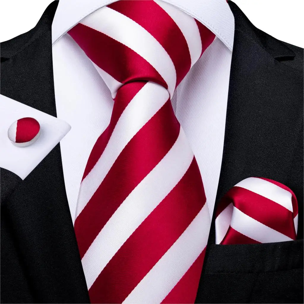 Gold Black Striped Silk Neck Ties