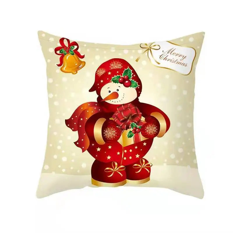 NewPillow Cover, Christmas Plaid Letter Santa Claus Print Square Pillowcase Pillow Accessories for Living Room Bedroom