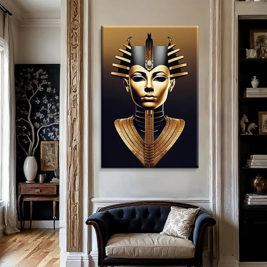 Wholesale Tutankhamun Egyptian Mythology Art Print on Canvas Watercolor Design for Home Decoration Made of Polyester