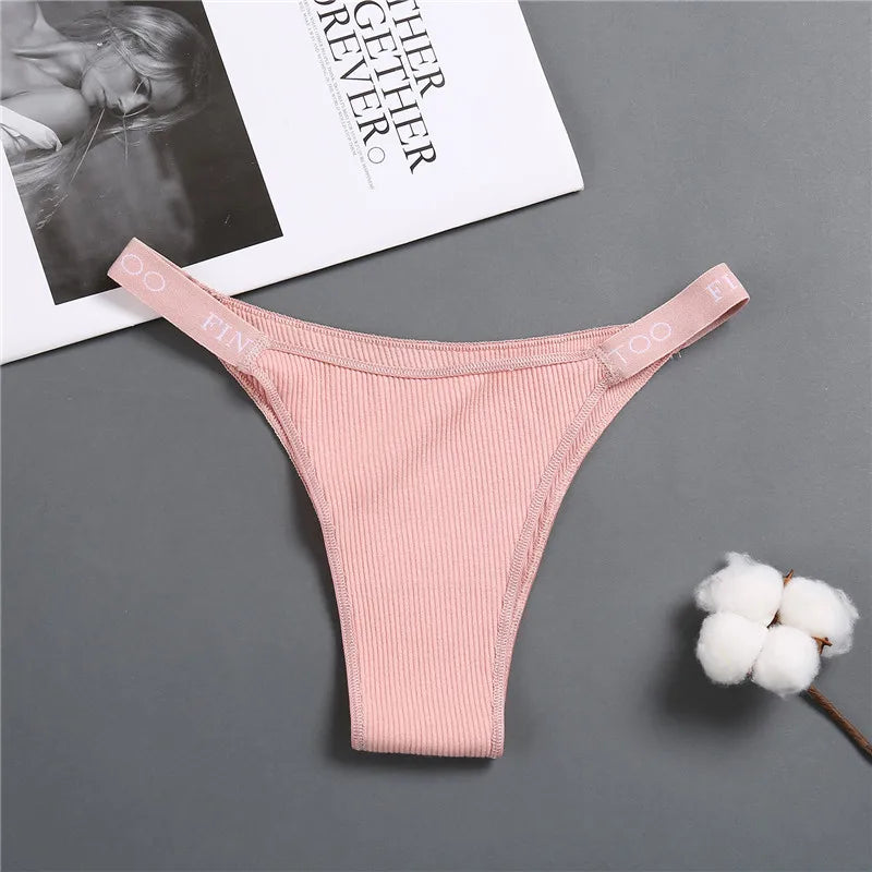 5PCS/Set Sexy Lingerie Women Cotton Panties Finetoo Letter