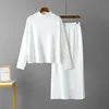 Fall 2024 Women Clothes Women's Custom Cotton Loungewear Ribbed Knitted 2 Two Piece Set Knit Hoodie Sweater Pant Suit for Women