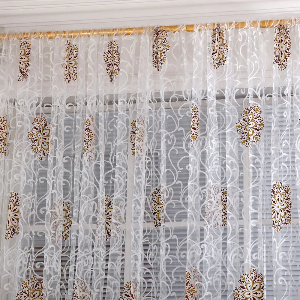 Window Curtain Flower Pattern