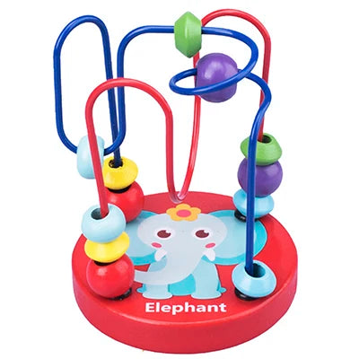 Montessori Wooden Toys Wooden Circles Bead Wire Maze Roller Coaster Toys Educational Wood Puzzles Boys Girls Kid Toy 6 Months