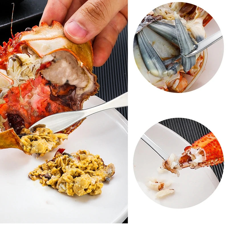 Stainless Steel Crab Tool Set Crab Peel Shrimp Tool Lobster Clamp Pliers Clip Pick Set Seafood Tools Knives Accessories