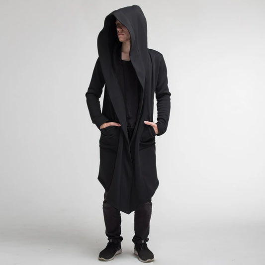 Men's Hooded Cardigan Trench Coat