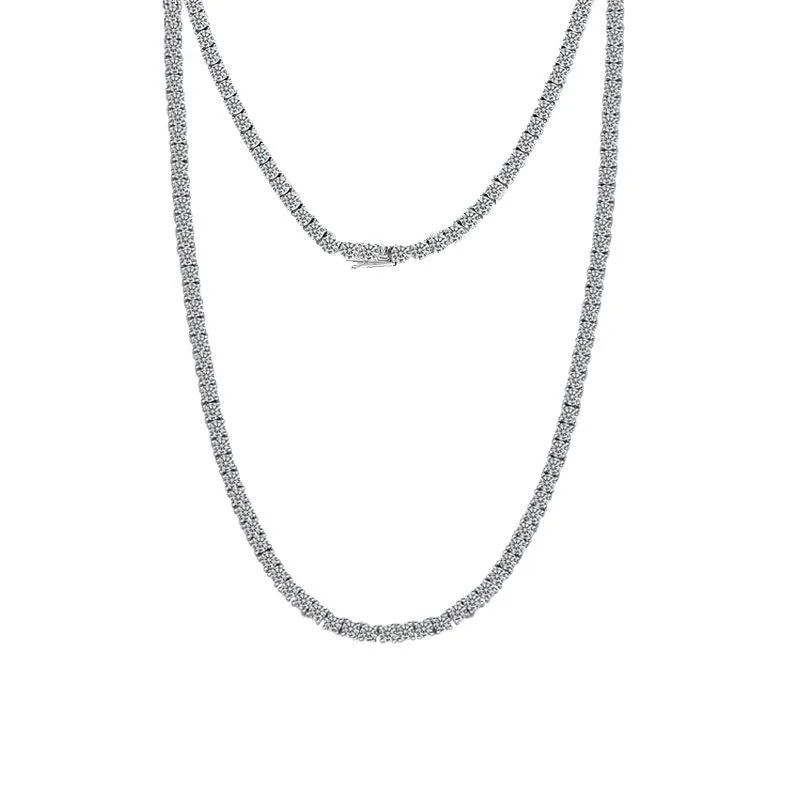 Luxury Hip Hop Fine Jewelry 925 Sterling Silver 2mm 3mm 4mm 5mm 6.5mm VVS Moissanite Diamond Tennis Chain Necklace for Men Women