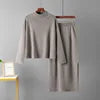 Fall 2024 Women Clothes Women's Custom Cotton Loungewear Ribbed Knitted 2 Two Piece Set Knit Hoodie Sweater Pant Suit for Women